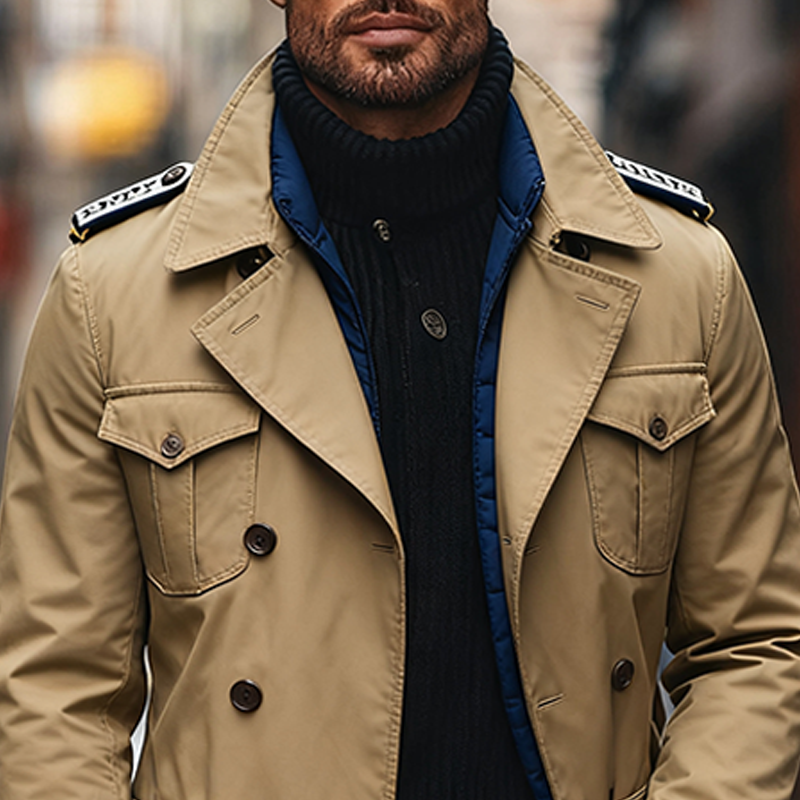 Mid-Length Cotton Men’s Coat