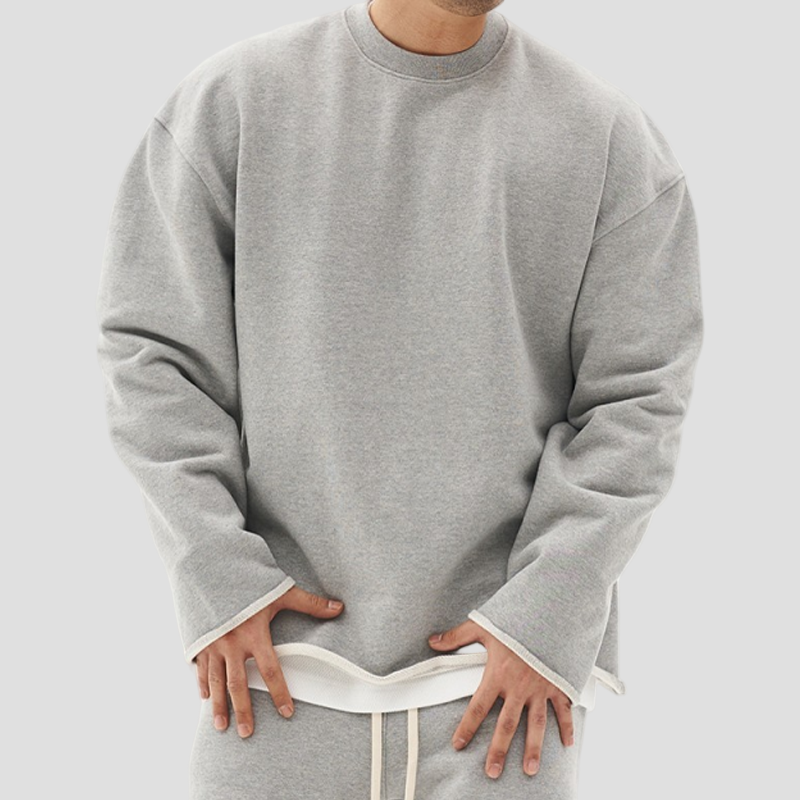 Solid-Colour Men’s Loose-Fit Sweatshirt
