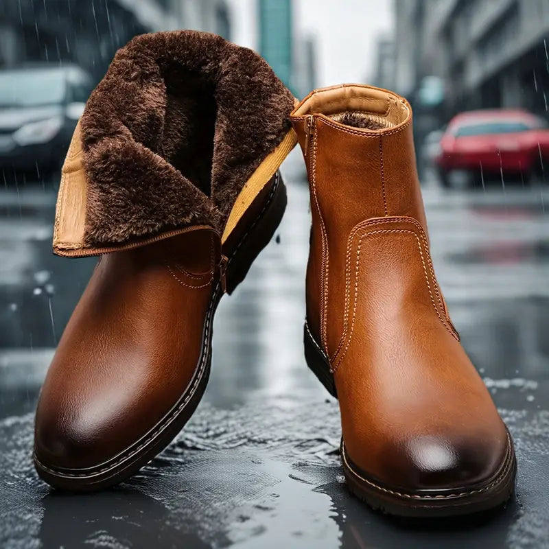 Men’s Insulated Zip-Up Leather Boots