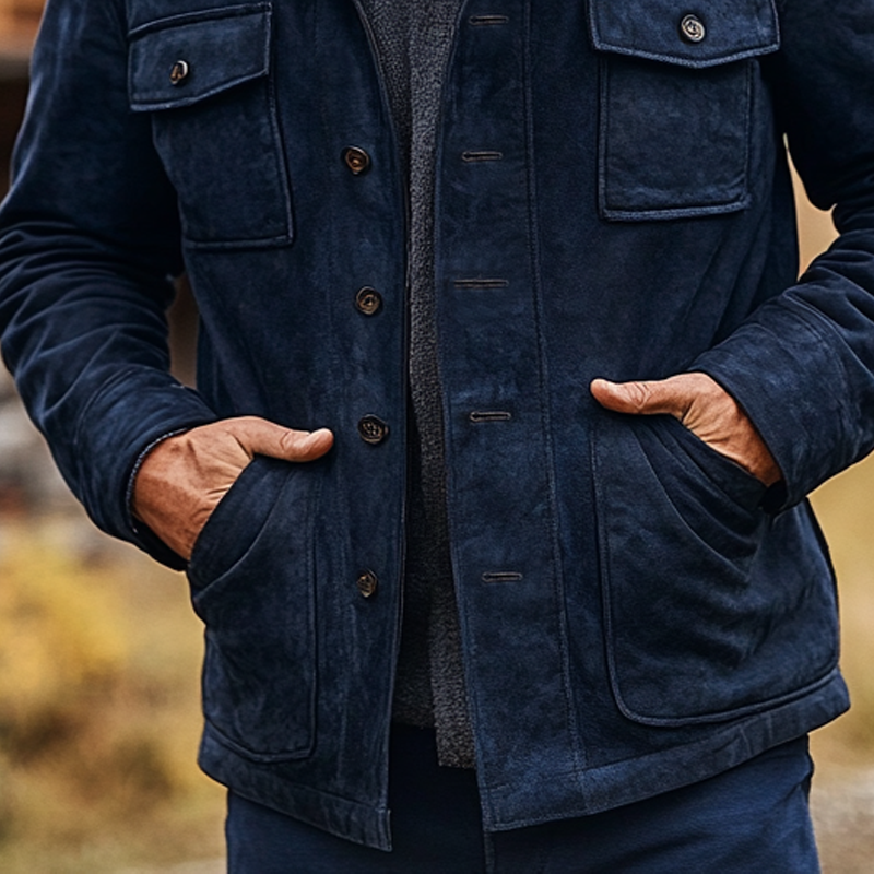 Vintage Suede Coat with Collar