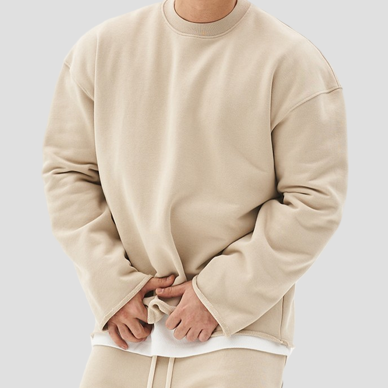 Solid-Colour Men’s Loose-Fit Sweatshirt