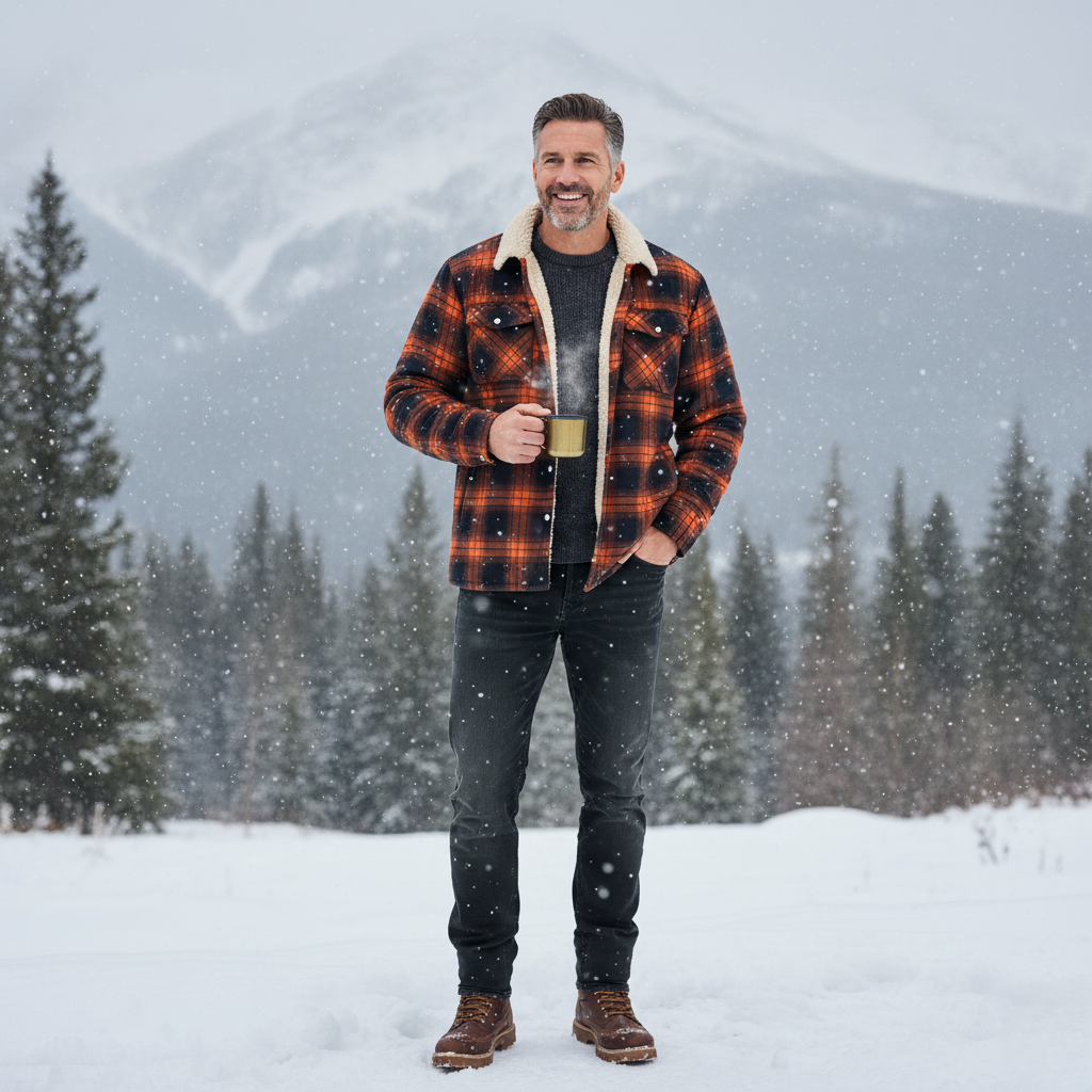 Men’s Flannel Check Winter Jacket