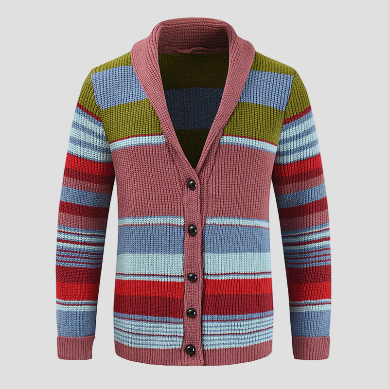 Colorful Knitted Men’s Cardigan