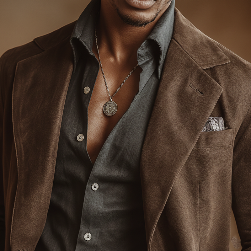 Vintage Mid-Length Suede Coat