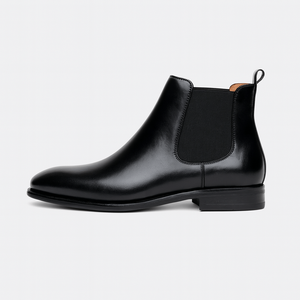 Polished Leather Chelsea Boots
