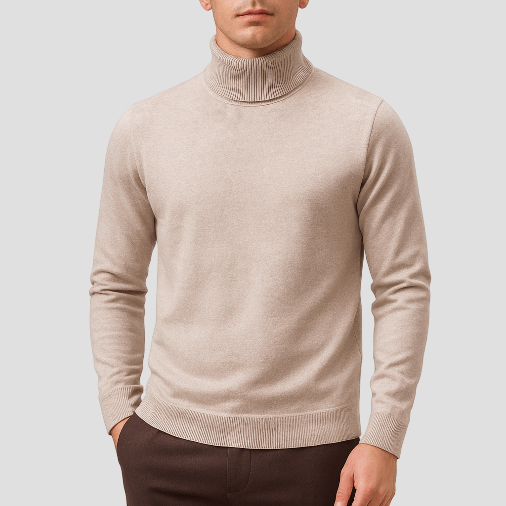 Solid-Colour Men’s Turtleneck Sweater