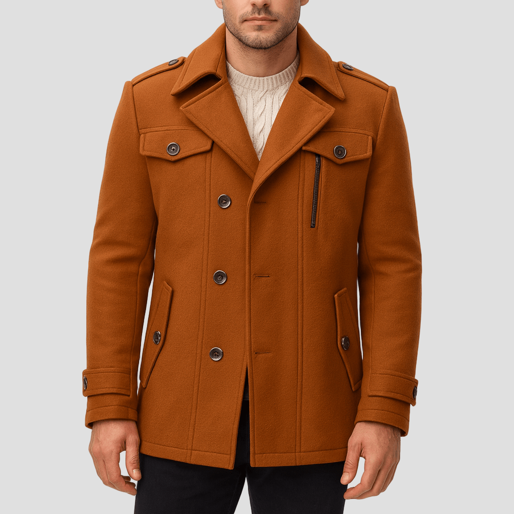 Elegant Slim-Fit Men’s Trench Coat