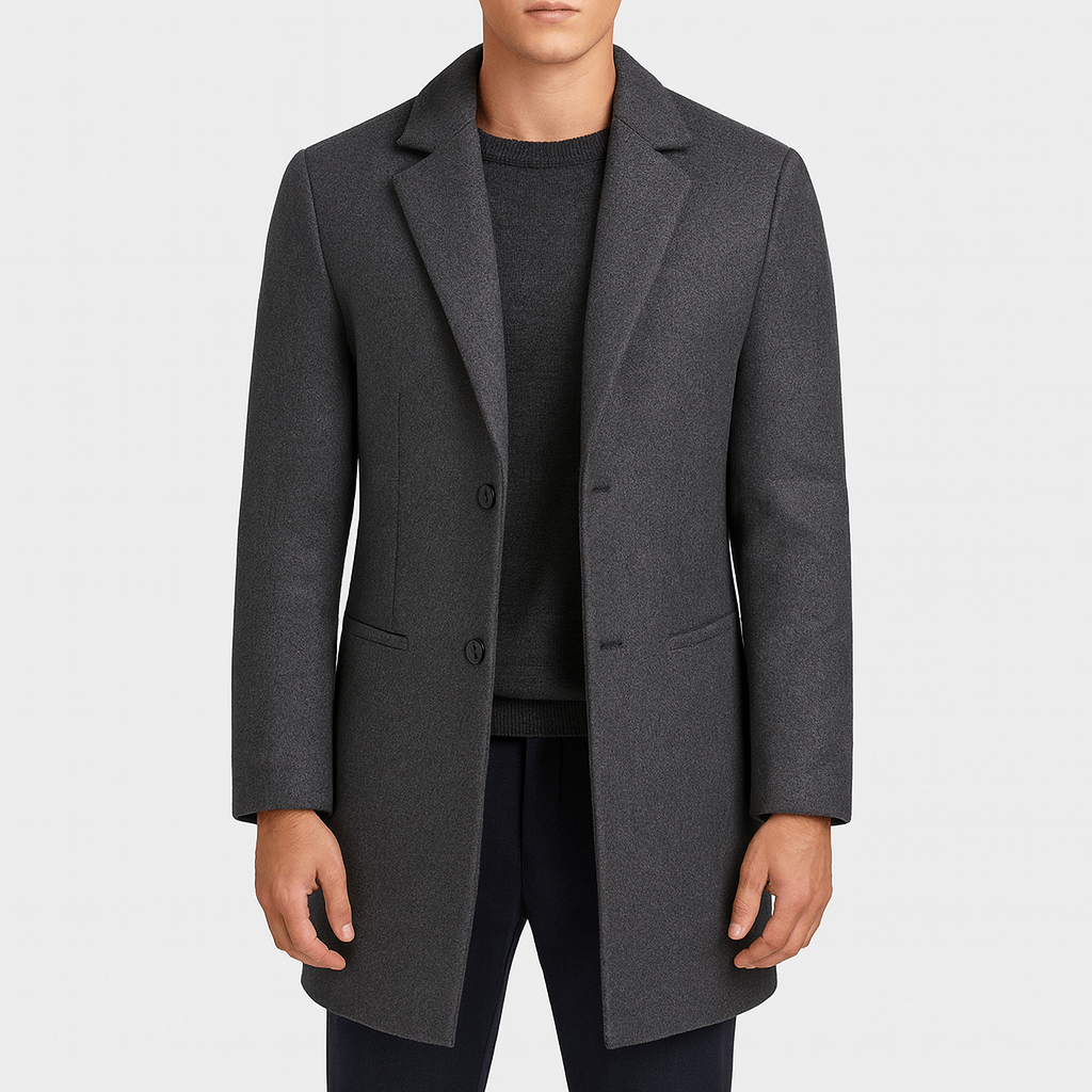 Elegant Slim-Fit Wool Men’s Coat
