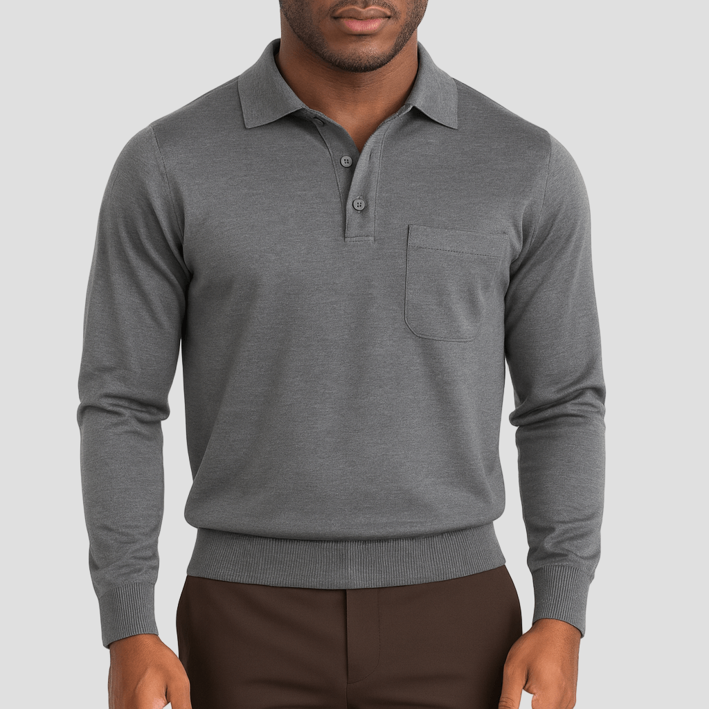 Men's Elegant Wool Polo Sweater
