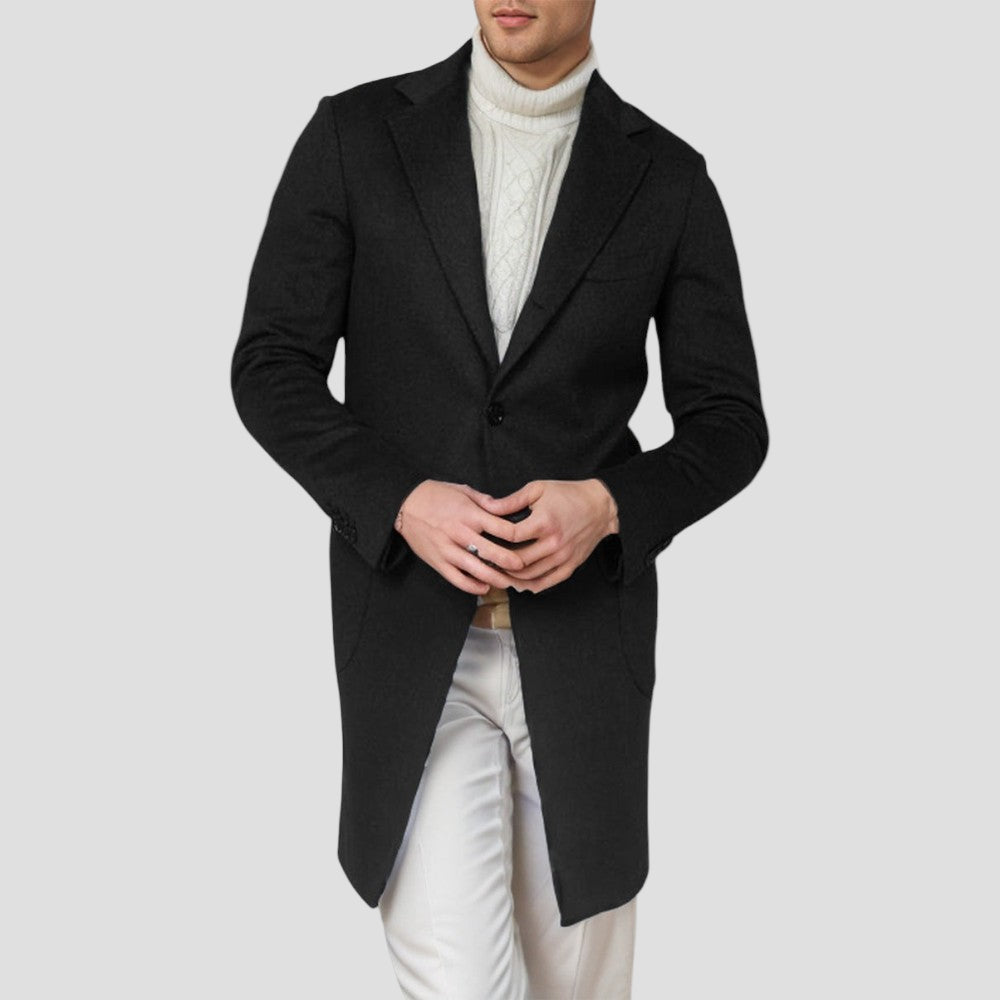 Slim-Fit Men’s Wool Coat