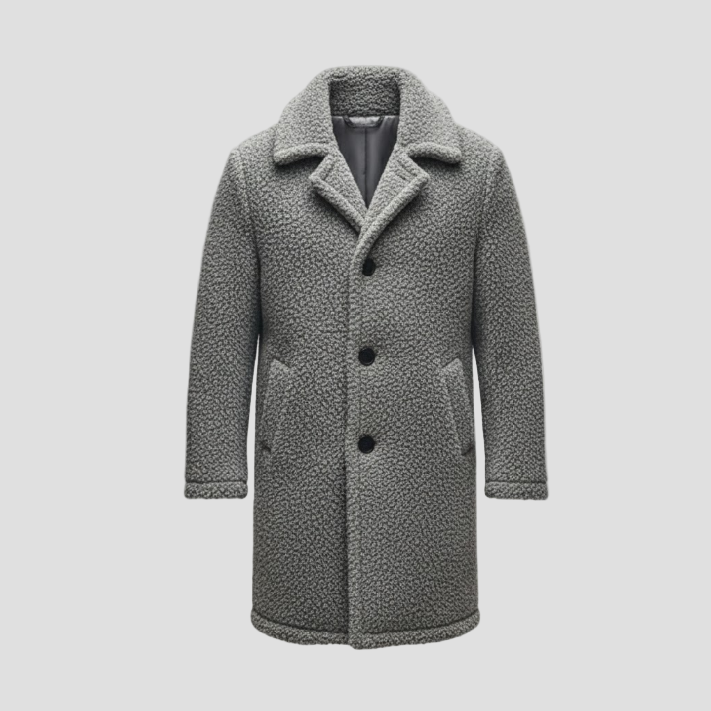 Elegant Men’s Coat with Plush Lining and Collar