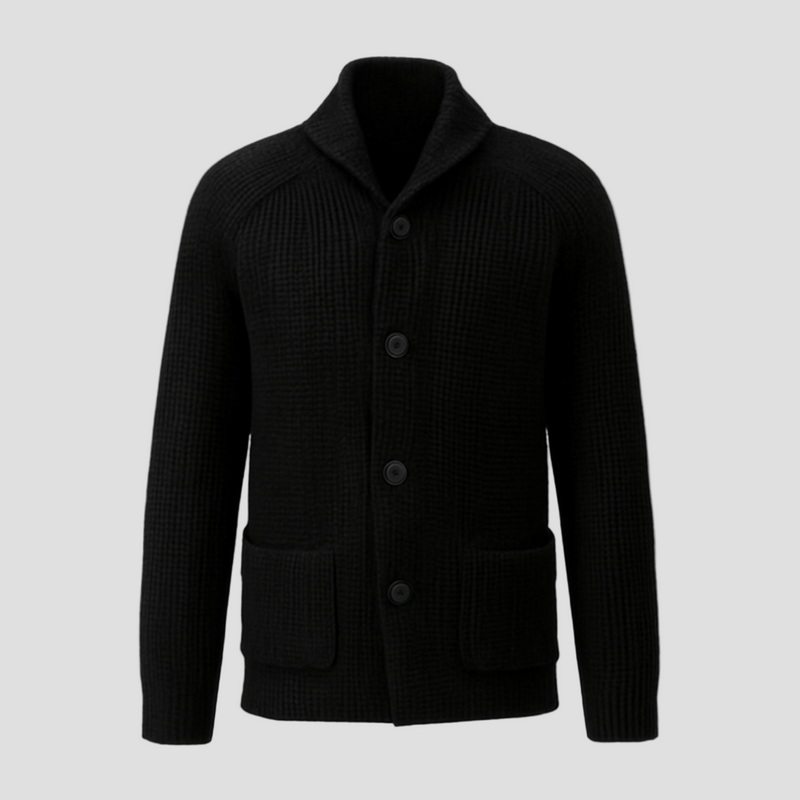Knitted Blazer-Style Cardigan with Pockets