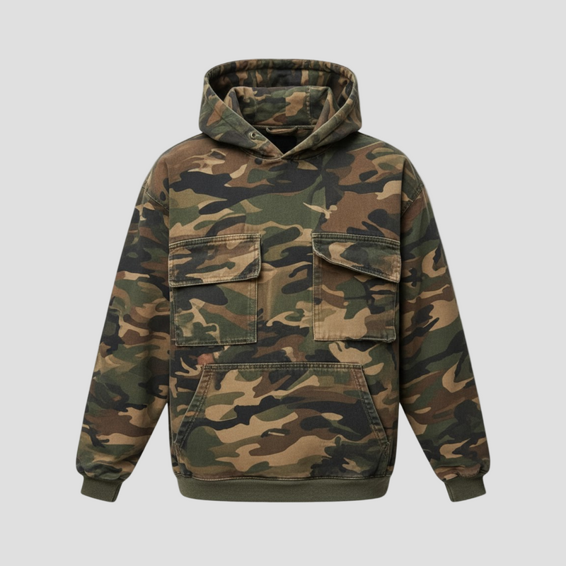 Men’s Vintage Camouflage Cotton-Blend Sweatshirt