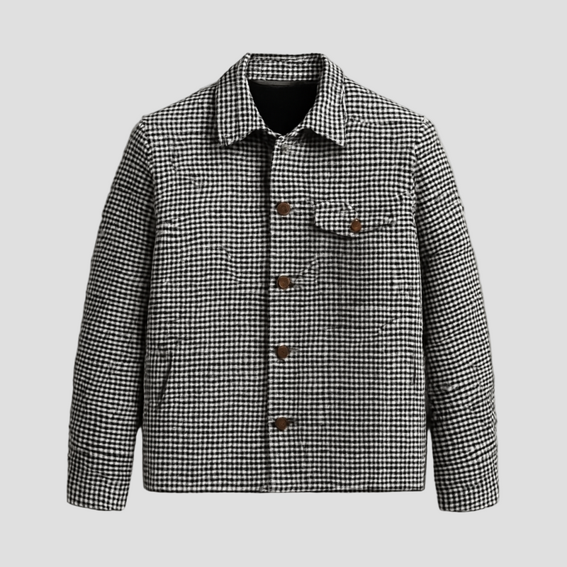 Vintage Houndstooth Overshirt Jacket
