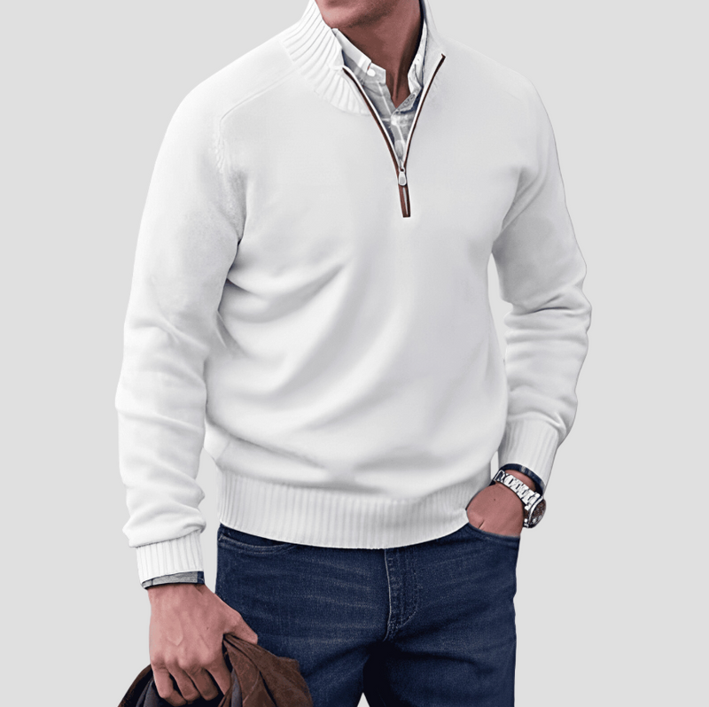 Elegant Men’s Cotton Sweater