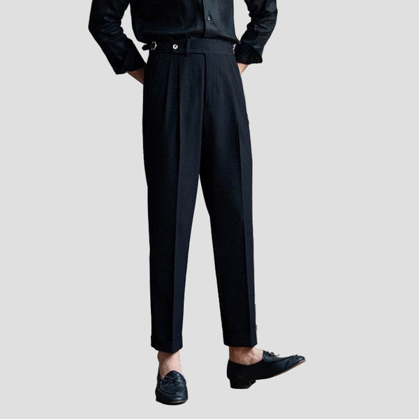 Men’s Tailored Pleated Trousers – Elegant Fit