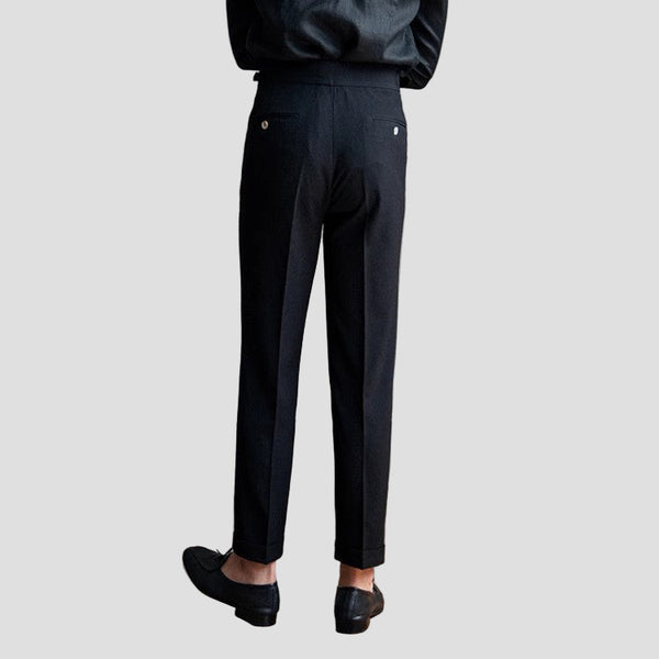 Men’s Tailored Pleated Trousers – Elegant Fit