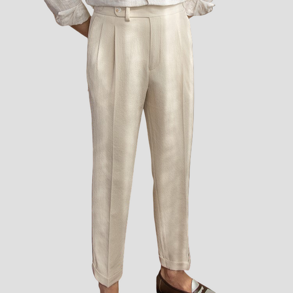 Men’s Tailored Pleated Trousers – Elegant Fit