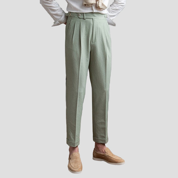 Men’s Tailored Pleated Trousers – Elegant Fit