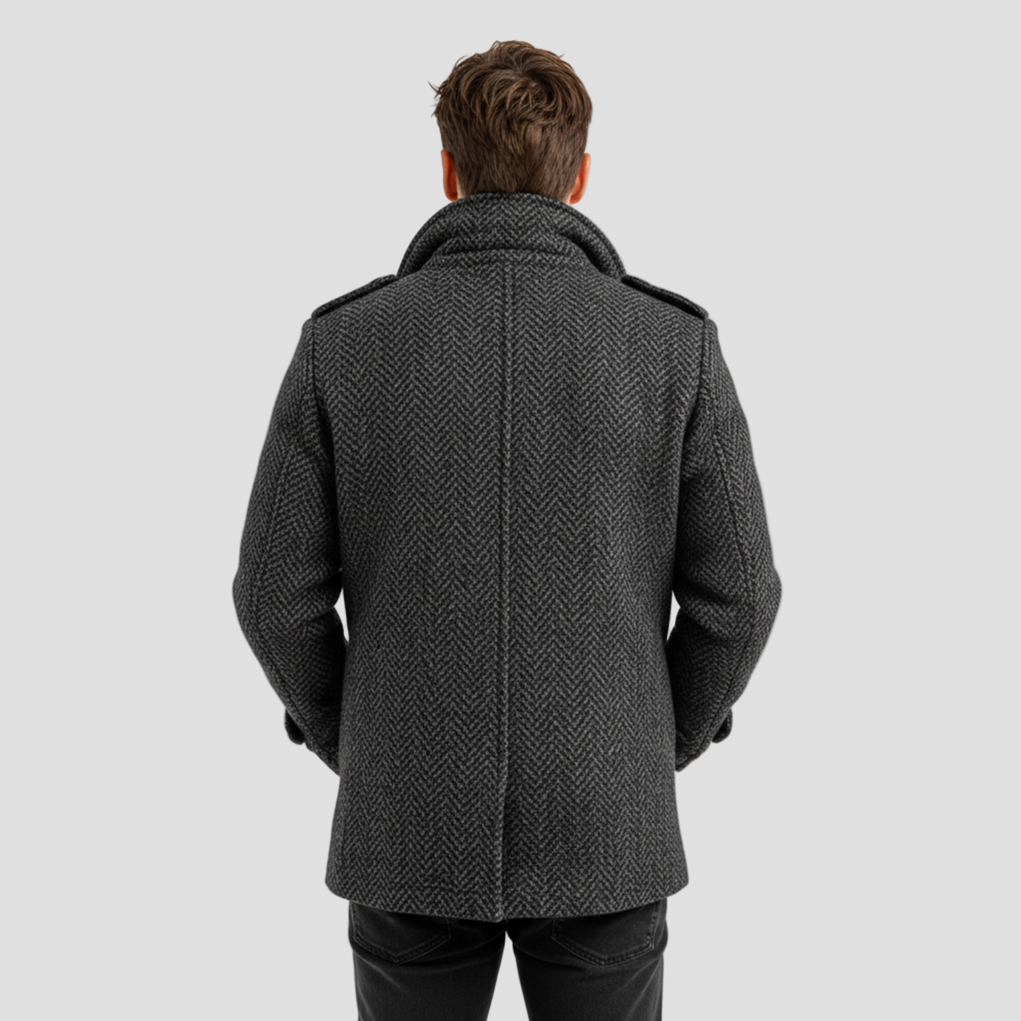 Herringbone Wool Coat