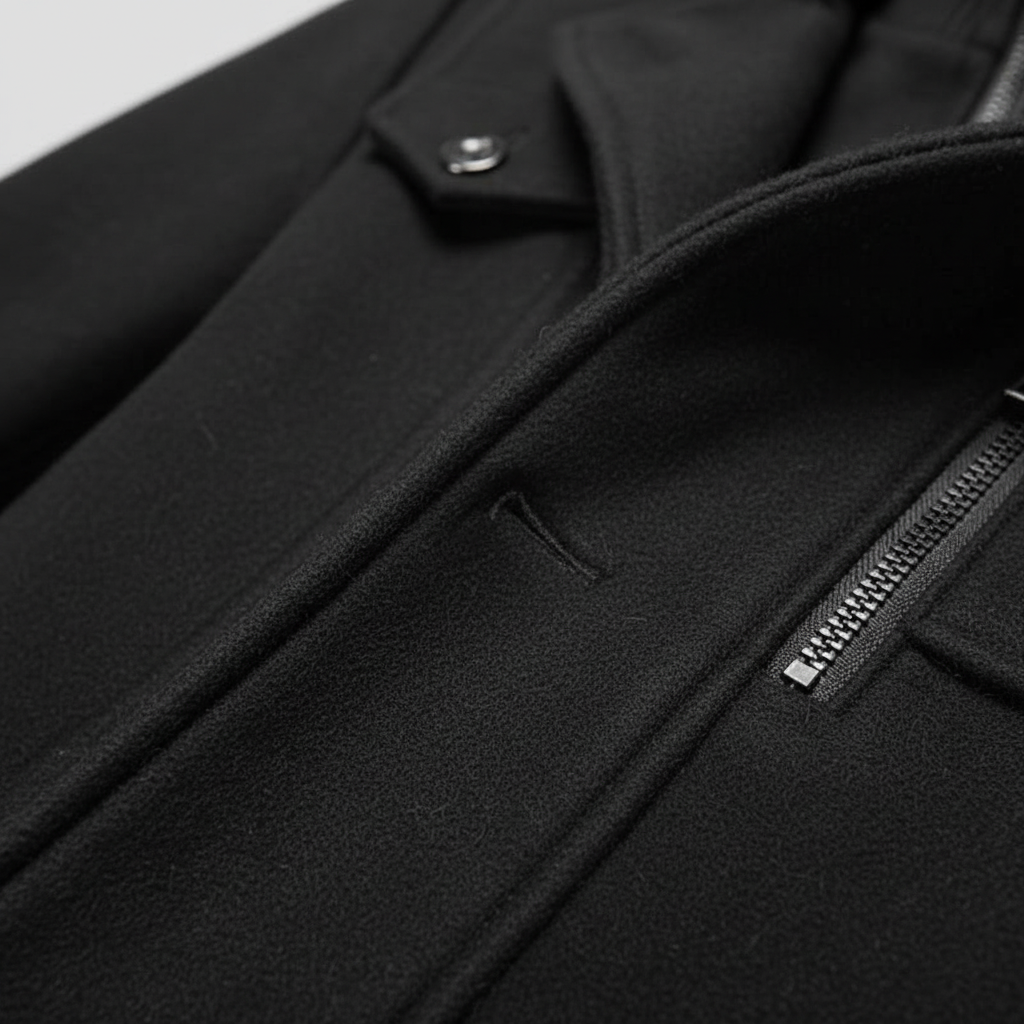 Black Men’s Button-Up Coat