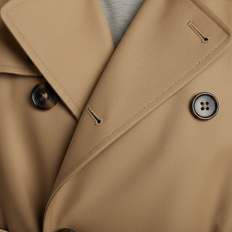 Classic Twill Cotton Men’s Trench Coat