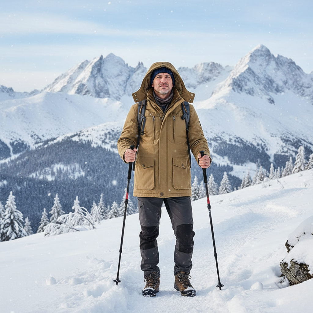 Men’s Insulated Winter Jacket with Multiple Pockets