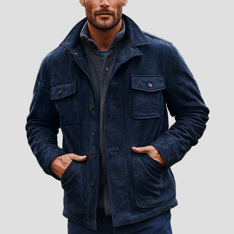 Vintage Suede Coat with Collar