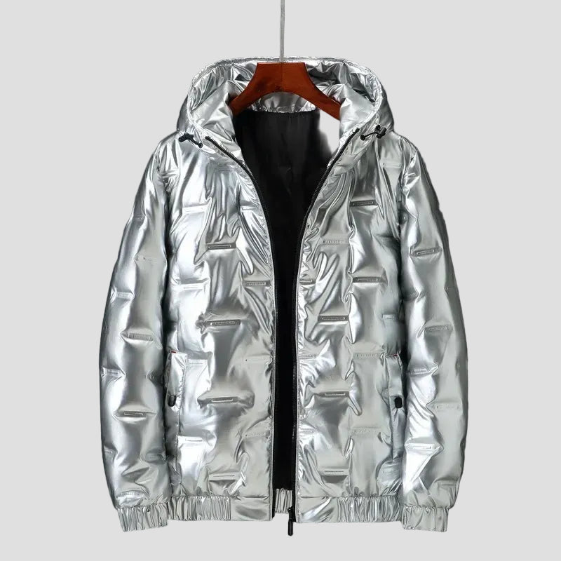 Men’s Quilted Waterproof Down Jacket with Hood