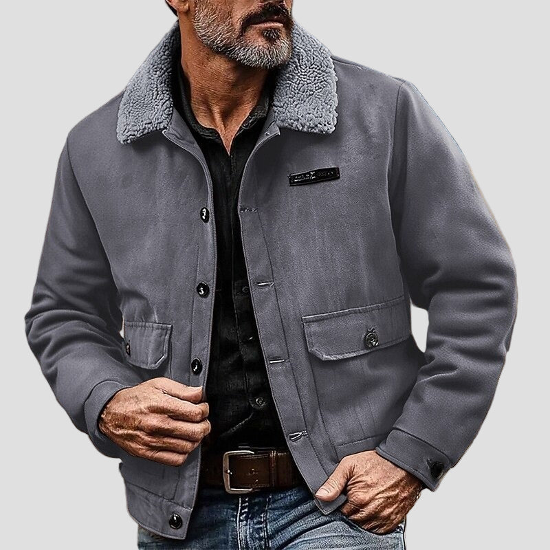 Men’s Suede Jacket with Polar Fleece Lining