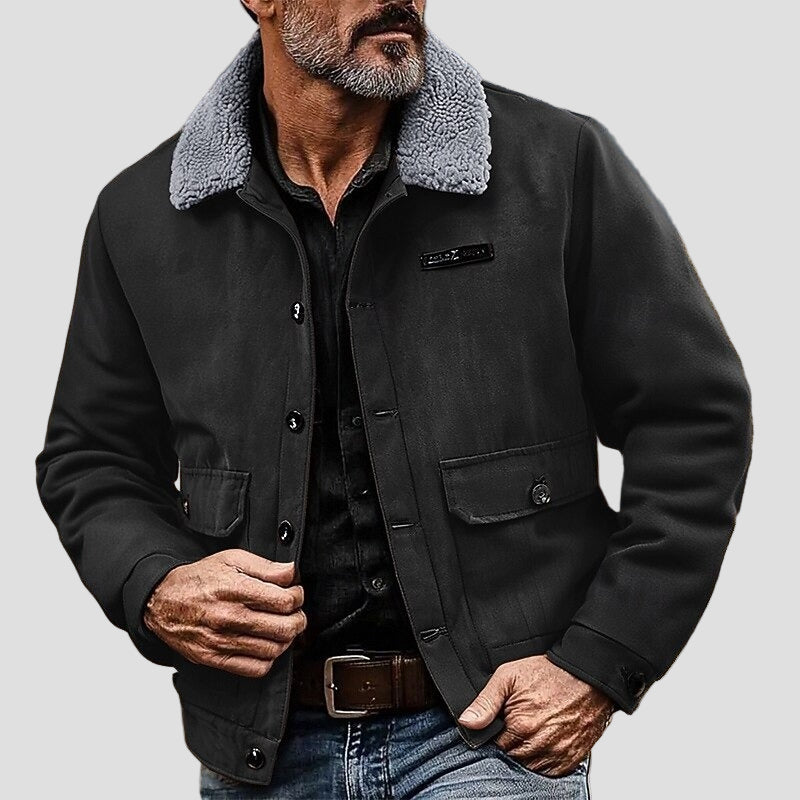 Men’s Suede Jacket with Polar Fleece Lining