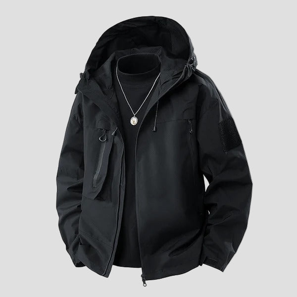 Men’s Waterproof Textured Winter Jacket with Hood