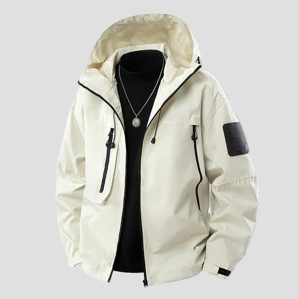 Men’s Waterproof Textured Winter Jacket with Hood