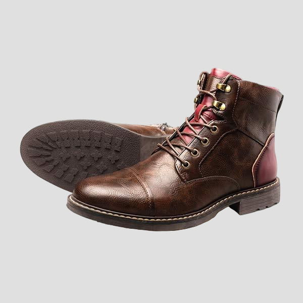 Men’s Patchwork Leather Ankle Boots