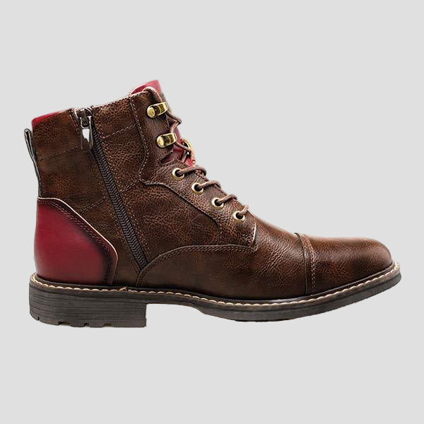 Men’s Patchwork Leather Ankle Boots