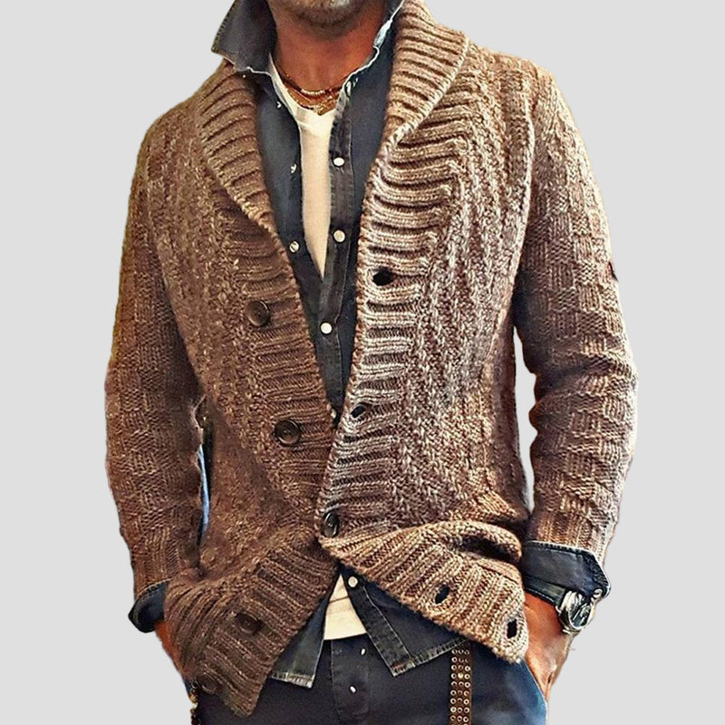 Vintage Knitted Cardigan with Collar