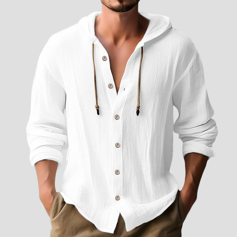 Men’s Solid Long-Sleeve Button-Up Shirt