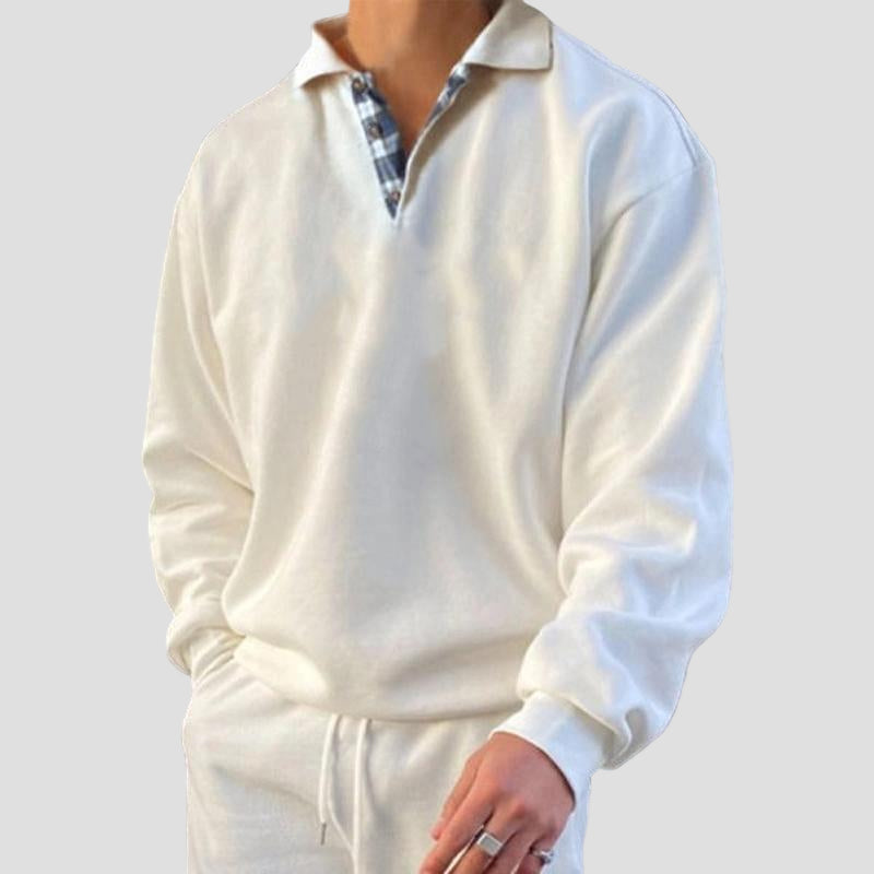 Men’s Relaxed Solid Long-Sleeve Sweatshirt