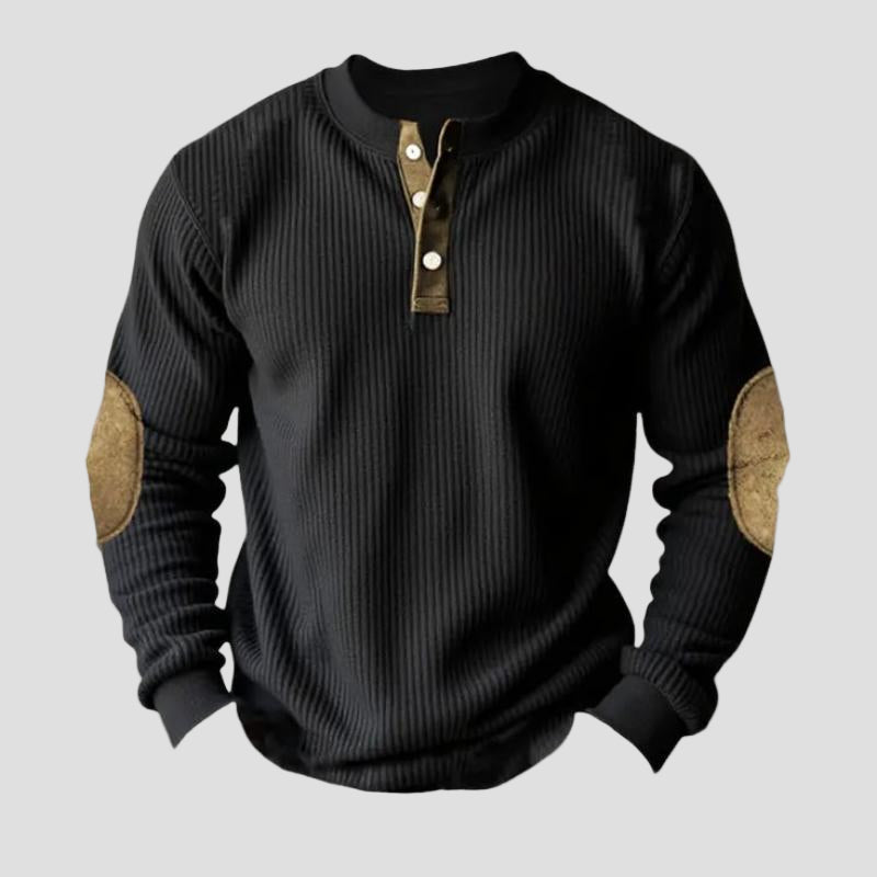 Men’s Colorblock Henley Sweatshirt