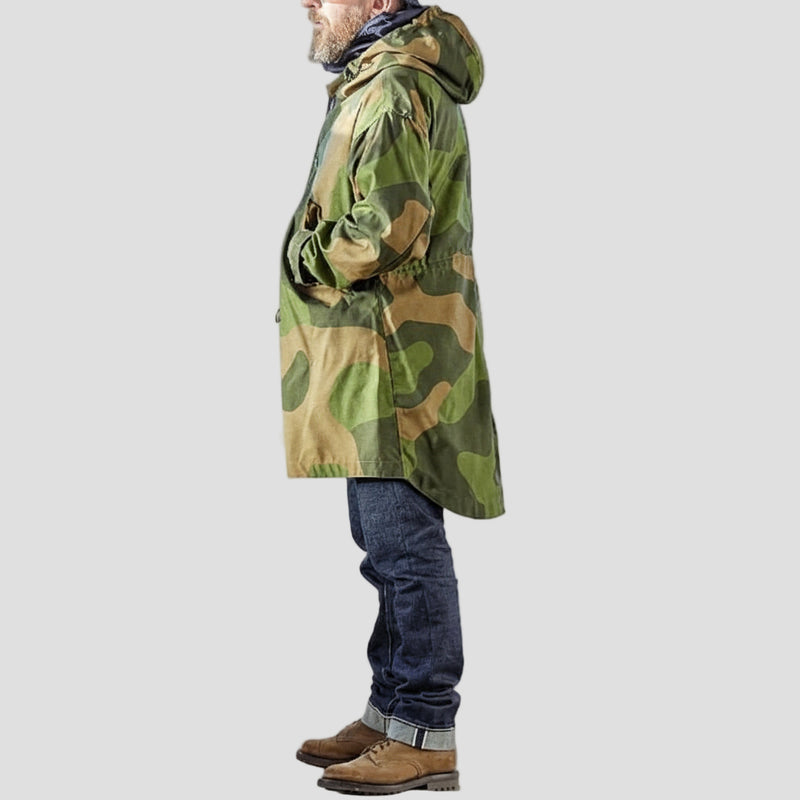 Men’s Camouflage Trench Coat with Hood