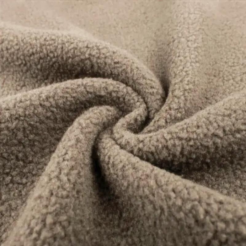 Two-Tone Suede and Fleece Coat with Collar