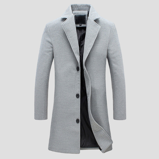 Men’s Coat with Collar and Straight Closure