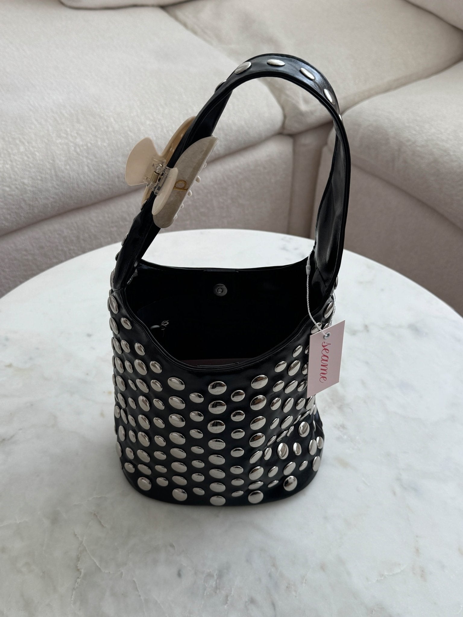 Alva Studded Bucket Bag