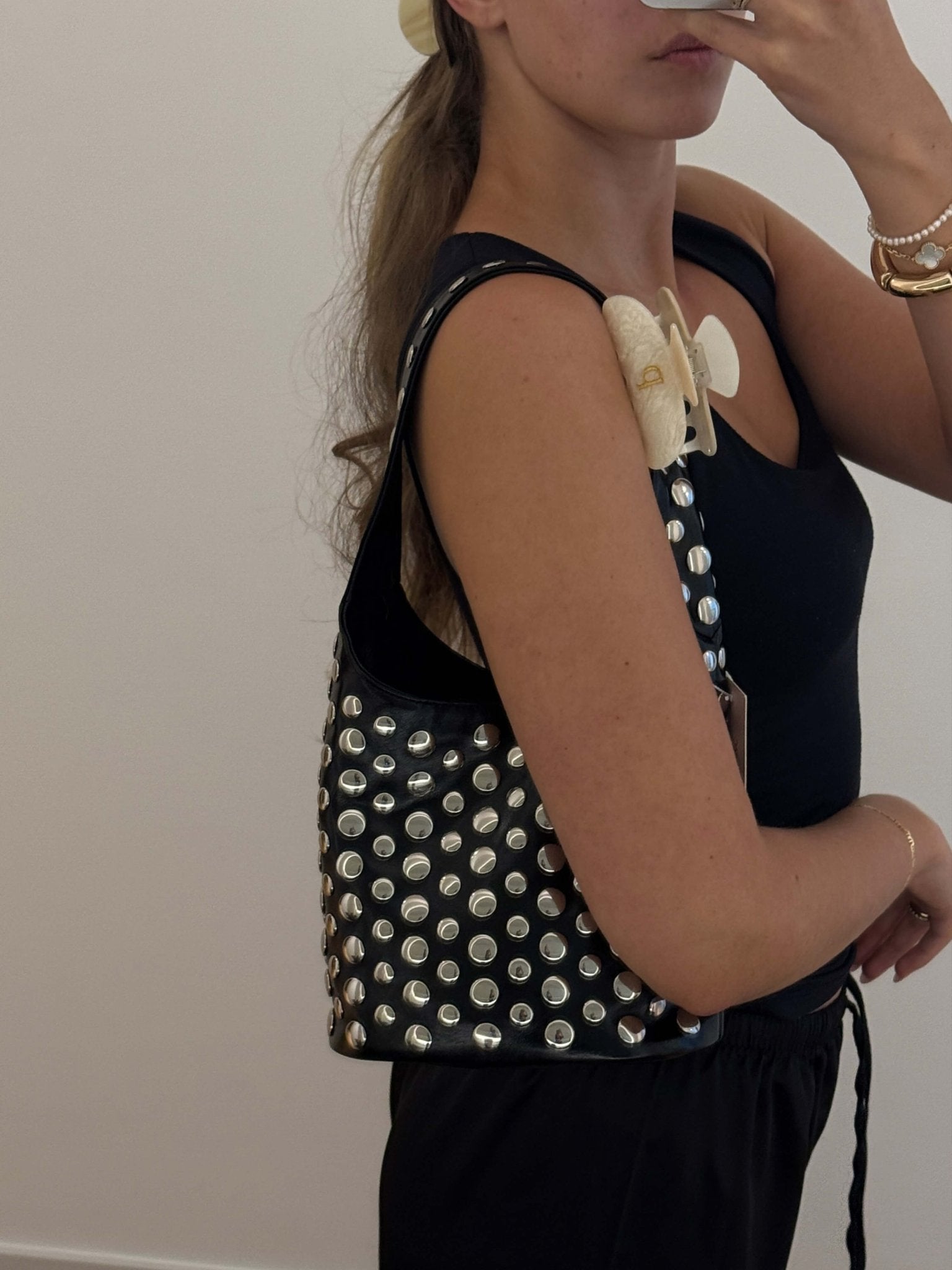 Alva Studded Bucket Bag