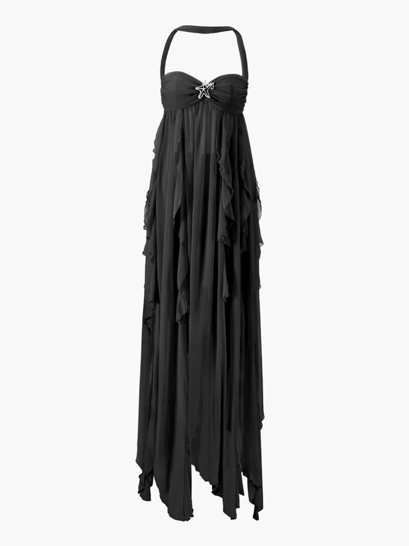 Karen Ruffle Maxi Dress