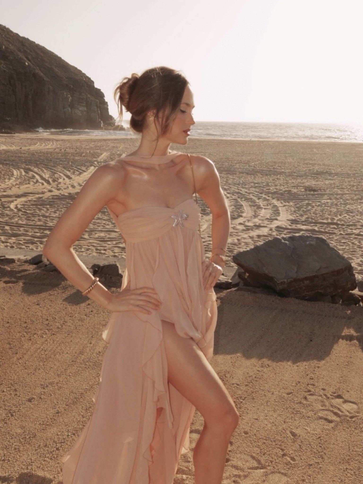 Karen Ruffle Maxi Dress