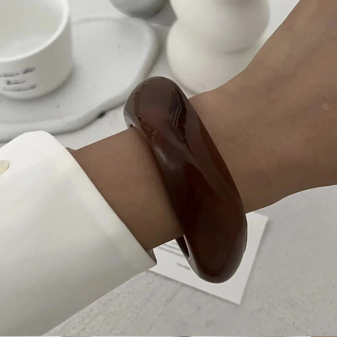 Geometric Acrylic Bangle Set