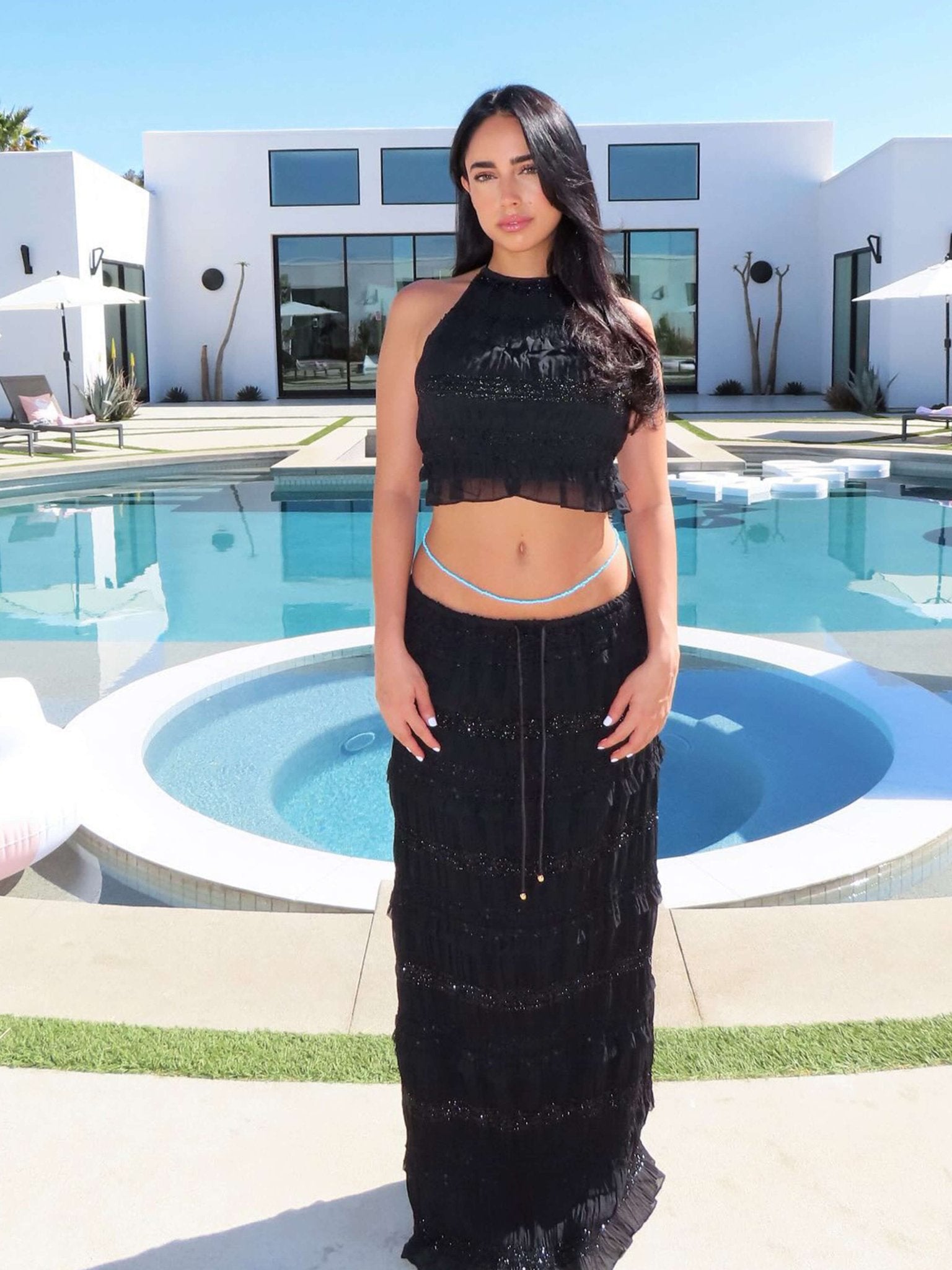 Valerie two-piece set with frill details