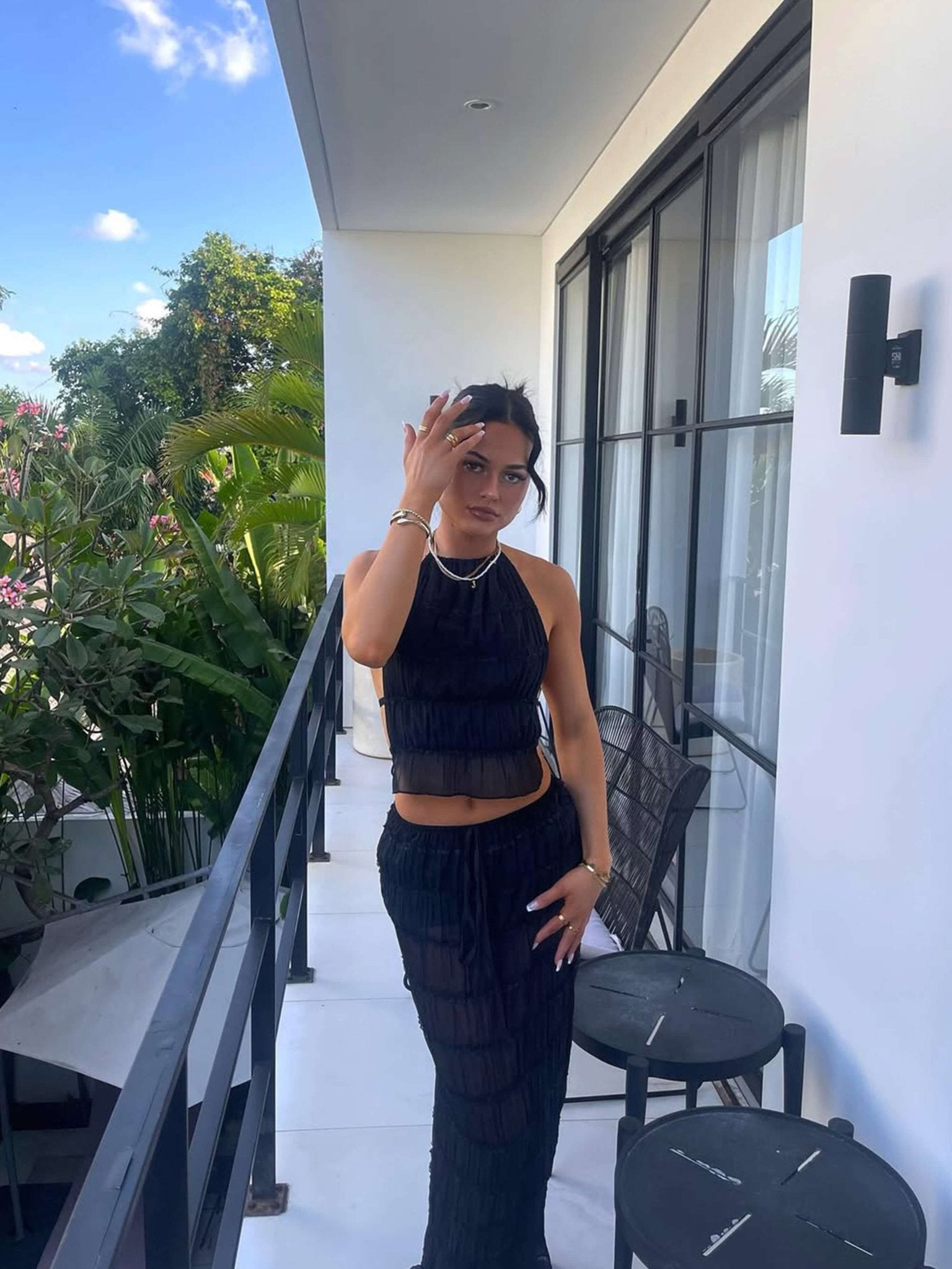 Valerie two-piece set with frill details