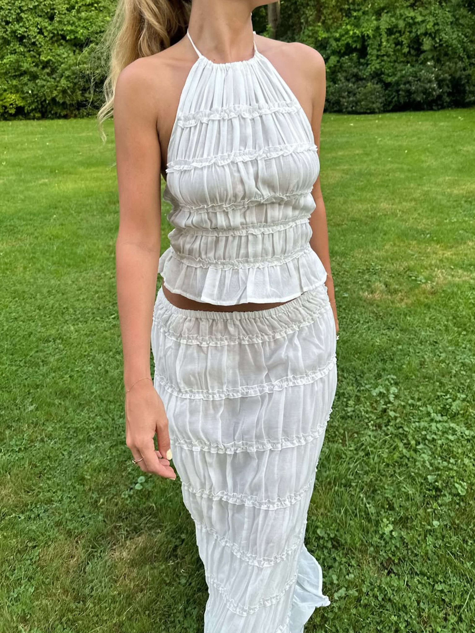 Valerie two-piece set with frill details
